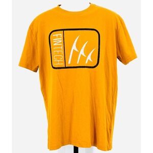 FINTECH Men's L Sahara Sun Yellow NWT Garment Dyed Ring Spun Cotton T-Shirt